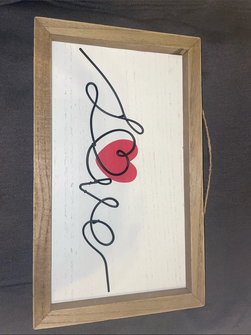 Framed Love Wall Art Sign in White and Red